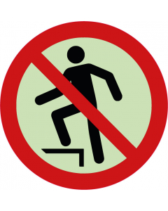 Panneau interdiction de marcher sur la surface photoluminescent