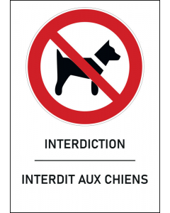 Panneau Interdit aux chiens