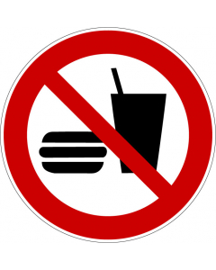 Panneau Interdiction de manger ou de boire