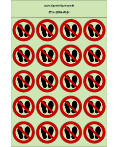 Autocollants photoluminescents Ne pas marcher ou stationner à cet endroit  20Ph
