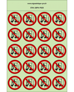 Autocollants photoluminescents Ne pas utiliser un échafaudage incomplet 