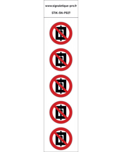 Panneau Ne pas utiliser cet ascenseur pour des personnes 5N