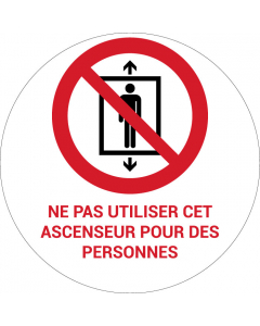 Panneau pictogramme Ne pas utiliser cet ascenseur pour des personnes
