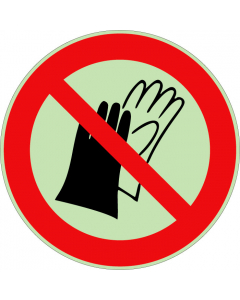 Panneau port de gants interdit photoluminescent