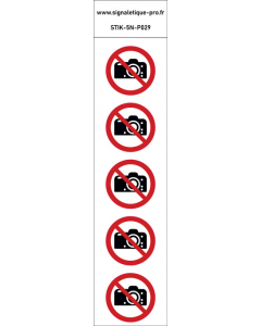 Panneau Interdiction de photographier 5N
