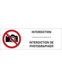 Signalétique interdiction de photographier
