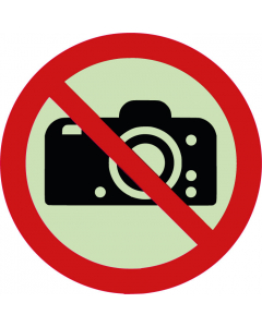 Panneau interdiction de photographier photoluminescent