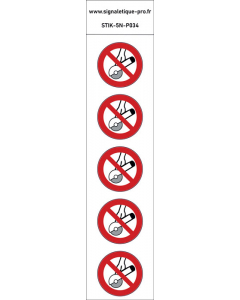 Panneau Ne pas utiliser avec une meuleuse portative 5N