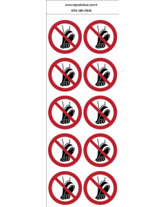 Autocollants Chaussures à picots métalliques interdites 10N
