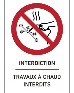 Panneau Travaux à chaud interdits