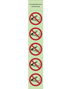 Autocollants photoluminescents  Utilisation de lunettes intelligentes interdite  - P044  norme iso 7010 – par Lot de 5