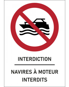 Panneau Navires à moteur interdits