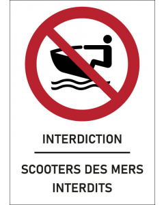 Panneau Scooters des mers interdits