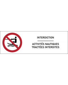 Signalétique  Activités nautiques tractées interdites