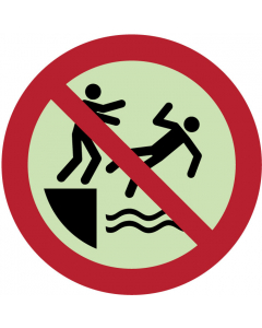  Panneau  Ne pas pousser les personnes à l’eau photoluminescent