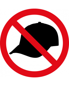 Pictogramme Panneau casquettes interdites