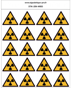 Panneau Matières radioactives ou radiations ionisantes 20N