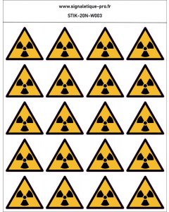 Panneau Matières radioactives ou radiations ionisantes 20N