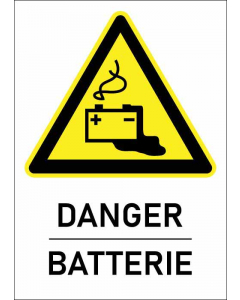 Panneau Danger batterie format A