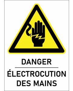 Panneau Danger électrocution des mains format A