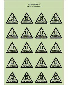 Panneau Autocollants photoluminescents Armoire électrique – 20Ph