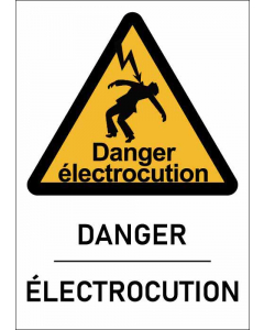 Panneau Danger électrocution format A

