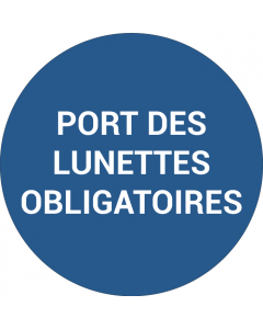 Pictogramme PORT DES LUNETTES OBLIGATOIRES