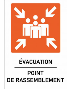 Panneau Point de rassemblement format A orange