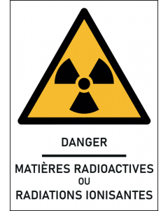 Panneau Matières radioactives ou radiations ionisantes