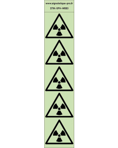 Autocollants photoluminescents Matières radioactives ou radiations ionisantes  5Ph