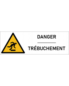 Signalétique danger trébuchement