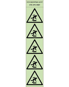 Autocollants photoluminescents Trébuchement 5Ph