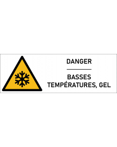 Signalétique danger basses températures, gel