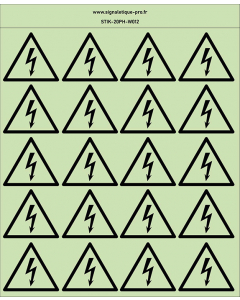 Autocollants photoluminescents Électricité 20Ph