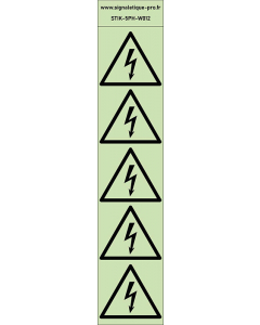 Autocollants photoluminescents Électricité 5Ph