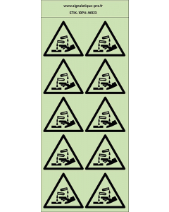 Autocollants photoluminescents Substances corrosive 10Ph