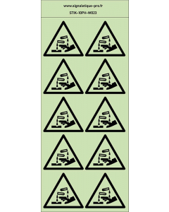 Autocollants photoluminescents Substances corrosive 10Ph