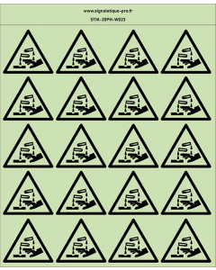 Autocollants photoluminescents Substances corrosives 20Ph