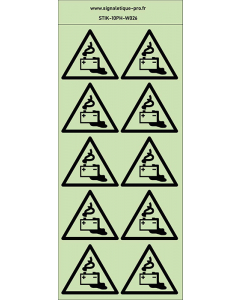 Autocollants photoluminescents Charge de la batterie en cours  10Ph