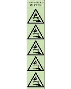 Autocollants photoluminescents Charge de la batterie en cours 5Ph