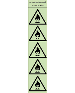 Autocollants photoluminescents Substances comburantes 5Ph