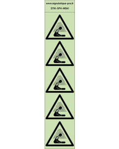 Autocollants photoluminescents Atmosphère asphyxiante 5Ph