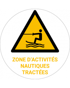 Panneau pictogramme Zone d’activités nautiques tractées