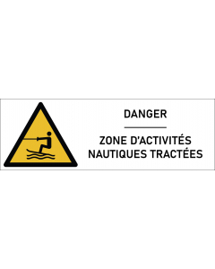 Signalétique danger zone d’activités nautiques tractées