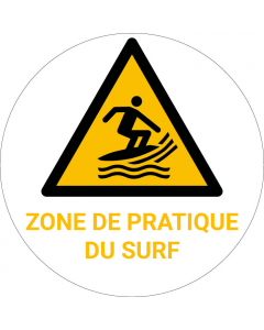 Panneau pictogramme Zone de pratique du surf