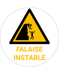 Panneau pictogramme Falaise instable