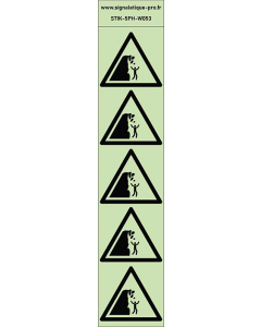 Autocollants photoluminescents Falaise instable 5Ph