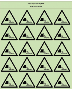 Autocollants photoluminescents Evacuation des eaux usées - W055 norme iso 7010 – par Lot de  20