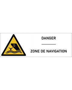 Signalétique danger zone de navigation