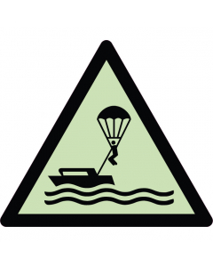 Panneau de danger parachutes ascensionnels photoluminescent
